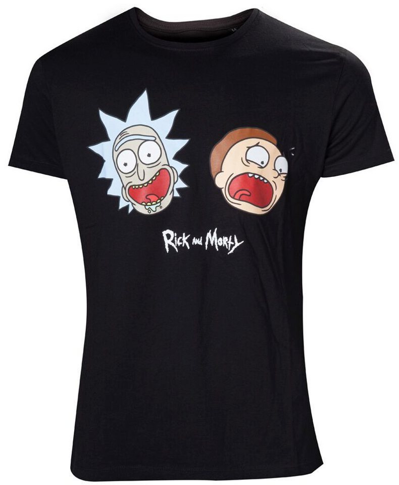 Rick and Morty Print-Shirt Rick & Morty T-Shirt Face Herren M XL XXL Uni Schwarz von Rick and Morty