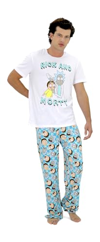 Rick and Morty Pyjama für Herren – Loungewear-Set für Herren – Rick & Morty Pyjamahose und Hemd, Geschenkbox-Set, Fallender Punkt, XL von Rick and Morty