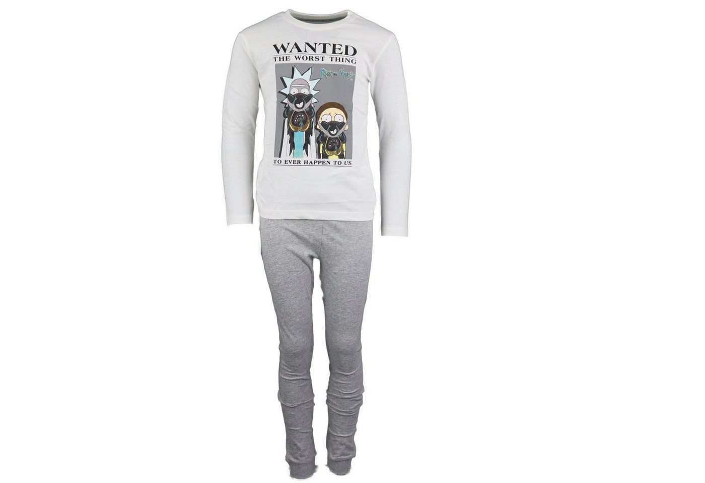 Rick and Morty Schlafanzug Jungen Pyjama Gr. 134 bis 164, Baumwolle, Langarm von Rick and Morty