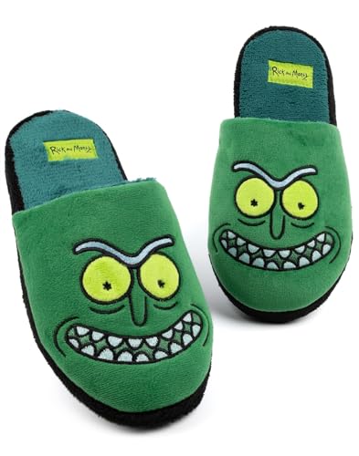 Rick und Morty Mens Pantoffeln Erwachsene Pickle Rick Green House Sliders von Rick and Morty