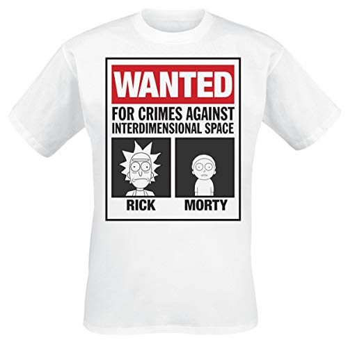 Rick und Morty T-Shirt Herren gesucht Poster Kurzarm weiß Top XX-Large von Rick and Morty