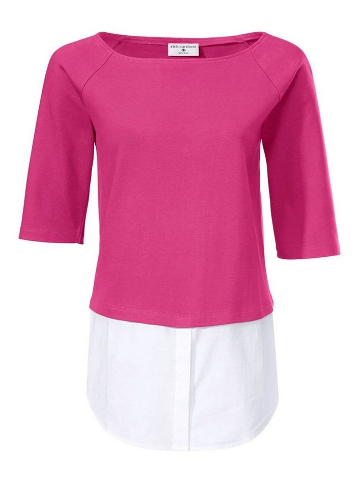 Rick by rick cardona Troyer Rick Cardona Damen Designer-Pullover-2-in-1, pink-weiß Rick by rick cardona Troyer Rick Cardona Damen Designer-Pullover-2-in-1, pink-weiß von Rick by rick cardona