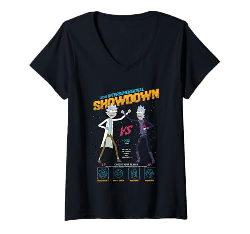 Damen Interdimensionaler Showdown von Rick und Morty Merch T-Shirt mit V-Ausschnitt von Rick & Morty