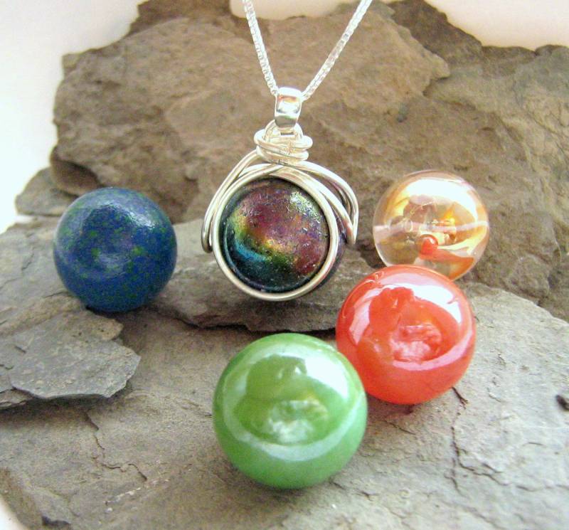 Die Pop in Austauschbare Nebula Halskette Marmor Set - Bereit Zum Spieler Whopper Swirl Galaxy Geschenk Für Marmorsammler Geekery Rickson von RicksonJewelry