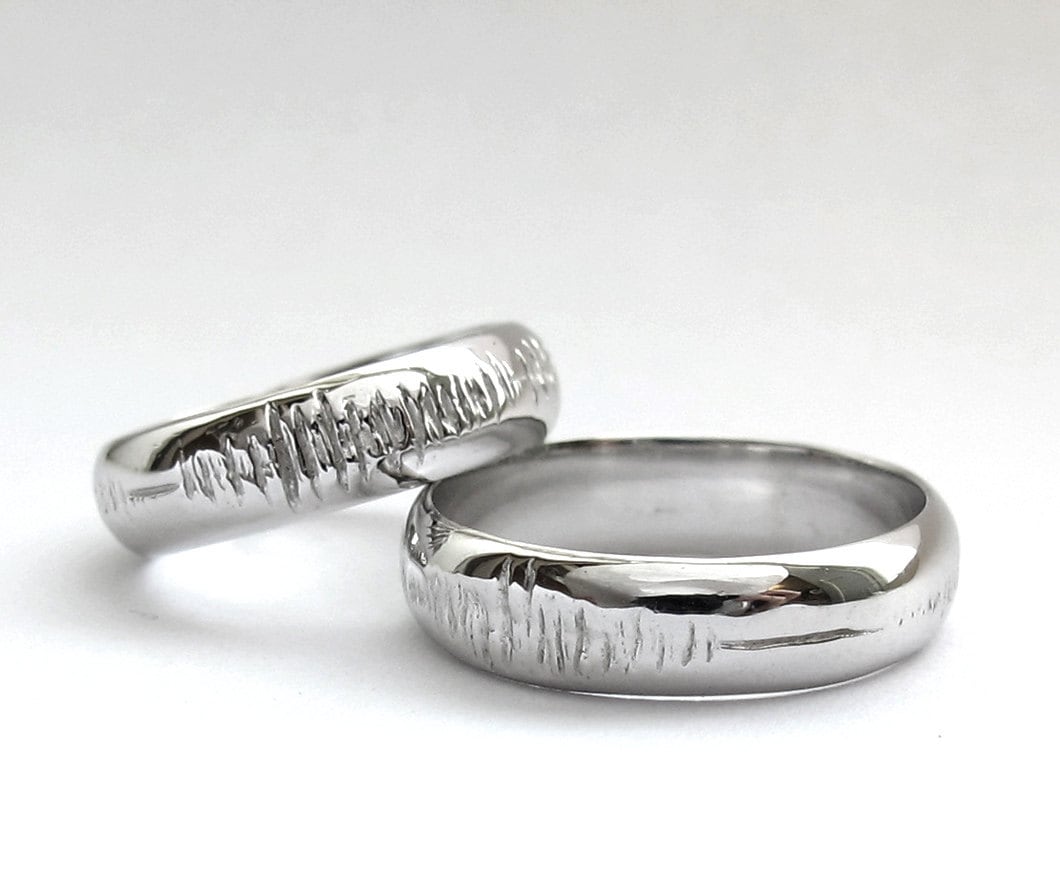 Klänge Der Liebe - Personalisierte Sound Wave Versprechen Ringe Nerd Geek Song Chic Handgraviert Sterling Silber Rickson Klänge Der Liebe - Personalisierte Sound Wave Versprechen Ringe Nerd Geek Song Chic Handgraviert Sterling Silber Rickson von RicksonJewelry