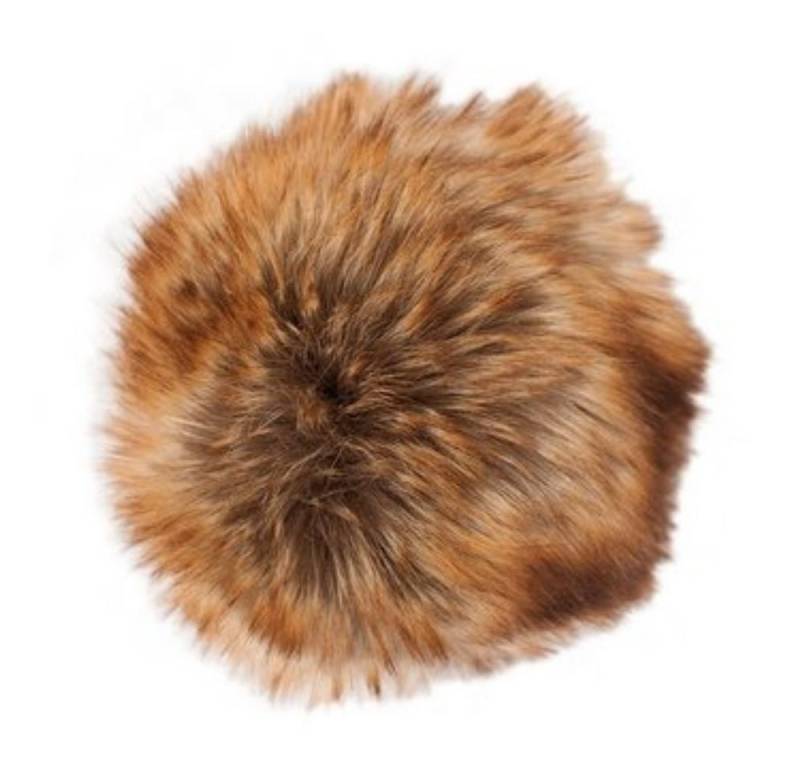 Rico Design Bommelmütze Kunstfell Pompon - Farbe braun-zimt 026 - Durchmesser 10cm von Rico Design