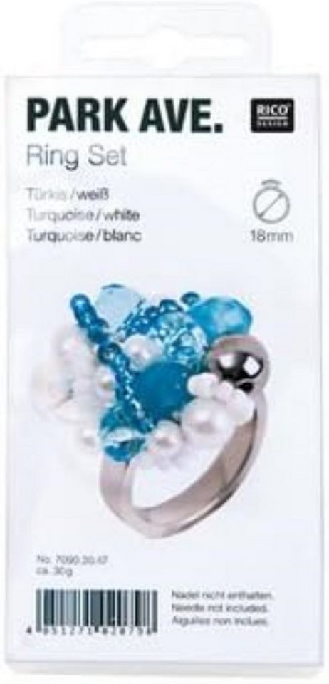 Rico Design Fingerring Bastelpackung Ring "PARK AVE" türkis oder schwarz von Rico Design