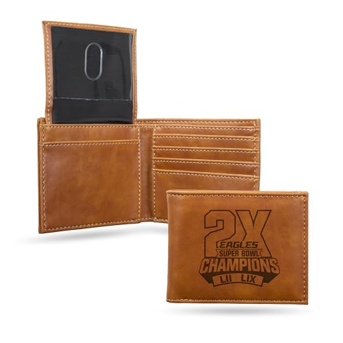 Rico Industries NFL Football Philadelphia Eagles 2 Time Champs Geldbörse mit Lasergravur, schlankes Design, tolles Geschenk, Braun Rico Industries NFL Football Philadelphia Eagles 2 Time Champs Geldbörse mit Lasergravur, schlankes Design, tolles Geschenk, Braun von Rico Industries