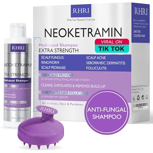 Anti-Schuppen-Shampoo für Herren und Mulheres – Medizinische Behandlung für trockenes Haar – Lindert Kokeira, schuppig und gereizte Haare – Set mit Anti-Pilz-Massage-Pinzes, Parabene, Sulfate von Rida Hair Research Institute