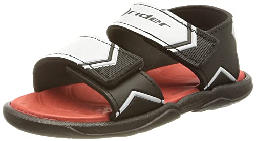 Rider Jungen 82746 Sandale, Black White Red, 27.5 EU Schmal von Rider