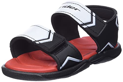 Rider Baby-Jungen 82746 Sandale, Black/White/RED, 19.5 EU Schmal von Rider