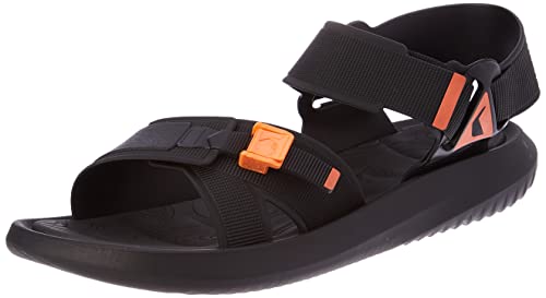 RIDER Herren RT PAPETE AD Durchgängies Plateau Sandalen, AA035 Black/ORANGE, 45/46 EU Schmal von GRENDENE