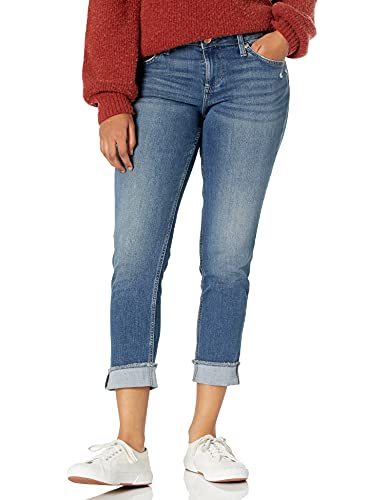 Riders by Lee Indigo Damen Fransen Manschette Boyfriend Jeans - Blau - 38 von Riders by Lee Indigo