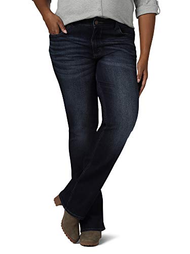 Riders by Lee Indigo Damen Midrise Bootcut Übergröße Jeans, Einbruch der Dunkelheit (Night Fall), 48 Lange von Riders by Lee Indigo