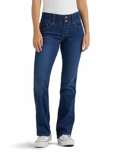 Riders by Lee Indigo Damen Pull On Waist Gloother Boot Cut Jeans - Blau - 42 Zierlich von Riders by Lee Indigo