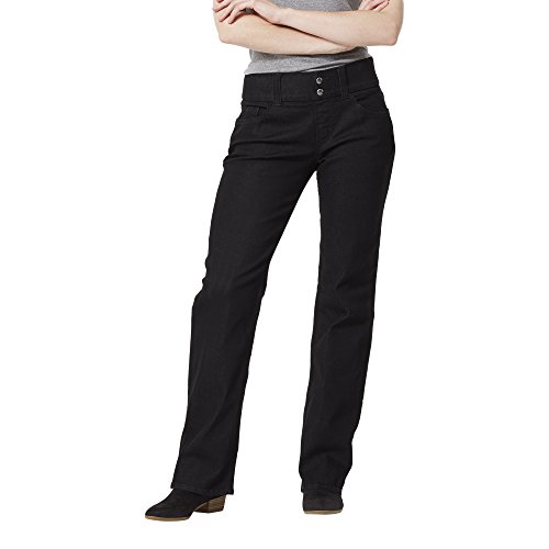 Riders by Lee Indigo Damen Schlupf-Taille glatter Bootcut Jeans, schwarz, 42 von Riders by Lee Indigo