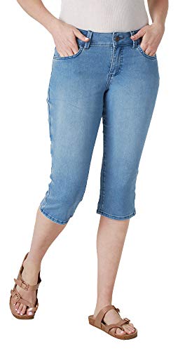 Riders by Lee Indigo Damen Ultra weiche Denim Capri Jeans, Sky, 42 von Riders by Lee Indigo