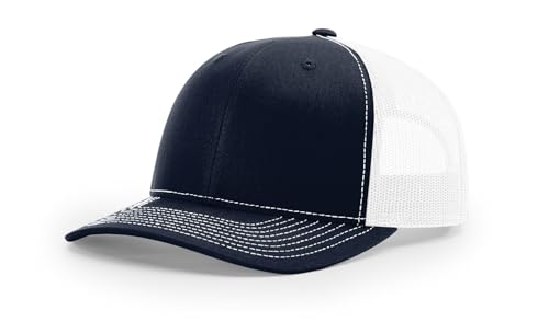 Richardson 112 Trucker Hat - Premium Blank Baseball Cap Adjustable Snapback Hat - Structured Six Panel Richardson Blank Hats, Marineblau/Weiß, Einheitsgröße Richardson 112 Trucker Hat - Premium Blank Baseball Cap Adjustable Snapback Hat - Structured Six Panel Richardson Blank Hats, Marineblau/Weiß, Einheitsgröße von Ridge & River