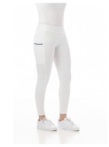 RIDING WORLD - Reitleggings für Damen Agadir | Leggings zum Reiten | Reithose mit Silikon-Vollbesatz & breitem Bund | Reiterhose mit 2 Handytaschen | Damen Reitbekleidung in Weiß | Größe 42 von RIDING WORLD