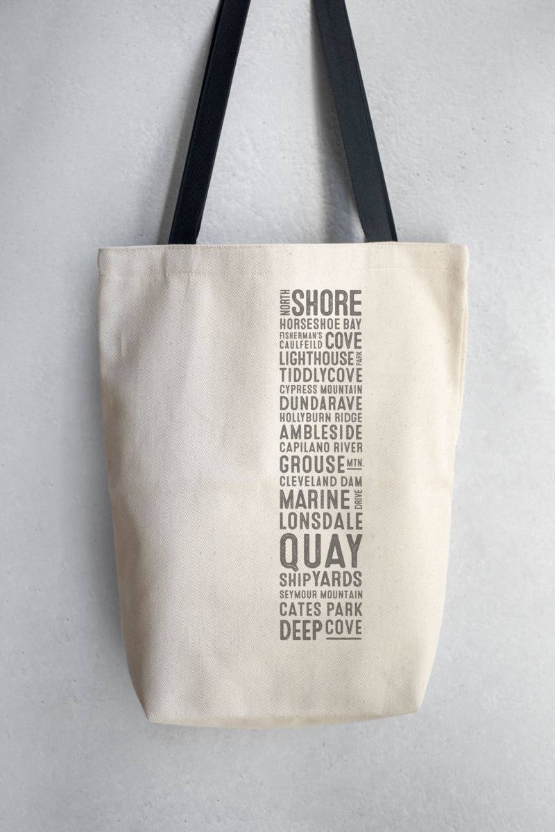 North Shore Vancouver Neighborhoods Einkaufstasche von RidingThePine