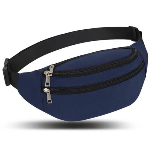 Bauchtasche Gürteltasche Hüfttasche Sport Damen Herren Wasserdicht Bauchtasche Doggy Bag Outdoor Groß Handytasche Umhängetasche Camping Wandern Fitness Fahrrad Running (Navy Blau) von Ridirun