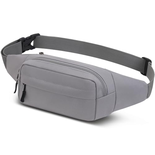 Bauchtasche Gürteltasche Hüfttasche Sport für Damen und Herren Wasserdicht Bauchtasche Doggy Bag Outdoor Groß Handytasche Umhängetasche Camping Wandern Fitness Fahrrad Running (Grau) von Ridirun