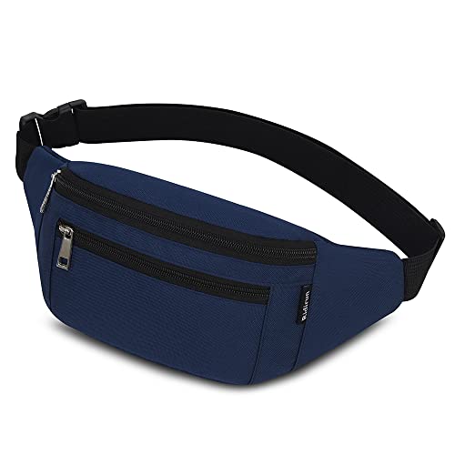 Bauchtasche Gürteltasche Hüfttasche Sport für Damen und Herren Wasserdicht Bauchtasche Doggy Bag Outdoor Groß Handytasche Umhängetasche Camping Wandern Fitness Fahrrad Running (Navy Blau) von Ridirun