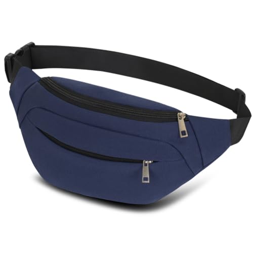 Bauchtasche für Damen Herren Gürteltasche Hüfttasche Doggy Bag Outdoor Sport Groß Handytasche Umhängetasche Camping Fitness Fahrrad Geld Pouch Pack (Navy Blau) von Ridirun