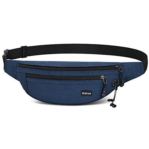 Bauchtasche wasserdichte Gürteltasche Damen und Herren für Handy bis 6.8 Zoll, Hüfttasche Sport Running Camping Fahrrad Reisen Joggen Laufen Laufgürtel (Navy Blau) von Ridirun