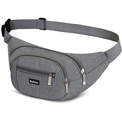 Bauchtasche Gürteltasche Hüfttasche für Damen und Herren,3 Reißverschluss Taschen Wandern Outdoor Sport Hüfttasche Urlaub Geld Pouch Pack von Ridirun