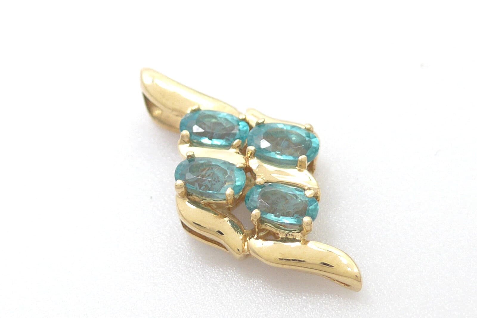 Aquamarin-Goldanhänger, Kettenanhänger, 585Er Gelbgold | Aquamarine Gold Pendant, 14K, 585 Yellow Gold von RiedAntik