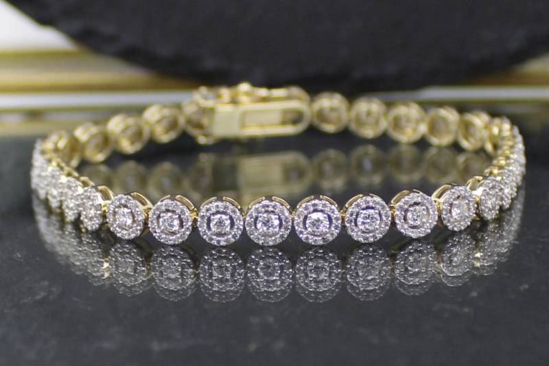 Brillantarmband, 585Er Gelbgold, 3.00 Ct. Diamanten | Diamond Bracelet, 14K Yellow Gold, Diamonds von RiedAntik