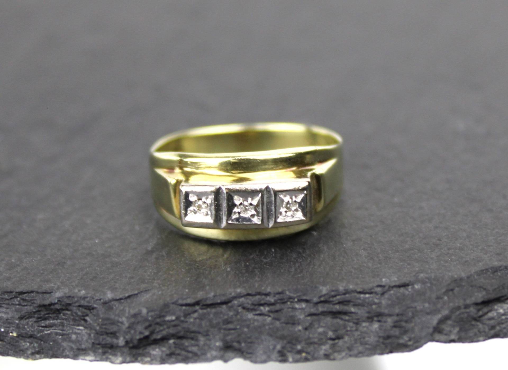 Diamantring, Brillantring, 585Er Gelbgold | Vintage Diamond Ring, 14K Gold von RiedAntik