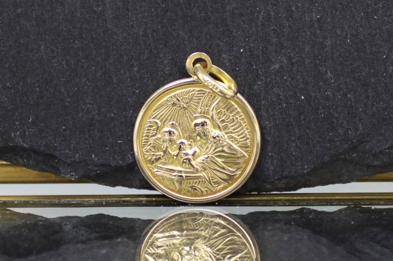 Goldanhänger, Taufanhänger, Italien, 750Er Gelbgold, 18 Karat | Christian Baptism Gold Pendant, Italy, 18K Gold, 750 Yellow Gold Goldanhänger, Taufanhänger, Italien, 750Er Gelbgold, 18 Karat | Christian Baptism Gold Pendant, Italy, 18K Gold, 750 Yellow Gold von RiedAntik