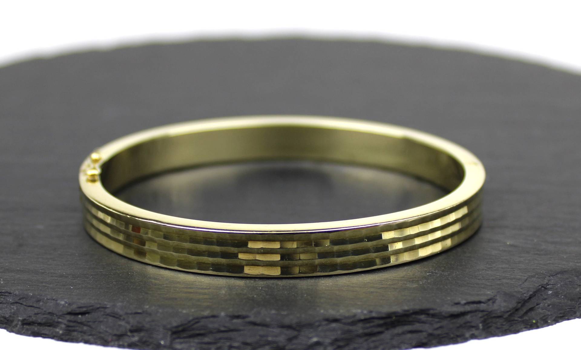 Goldarmreif Aus 333Er Gelbgold | Vintage Gold Bangle Made Of 333 Yellow Gold von RiedAntik