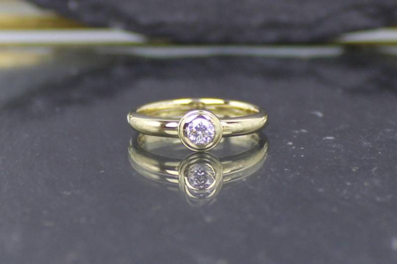 Goldring, Brillantring, 375Er Gold, Australien, 0.20 Ct. Diamant | Gold Ring, Diamond 9K Australia, Diamond von RiedAntik