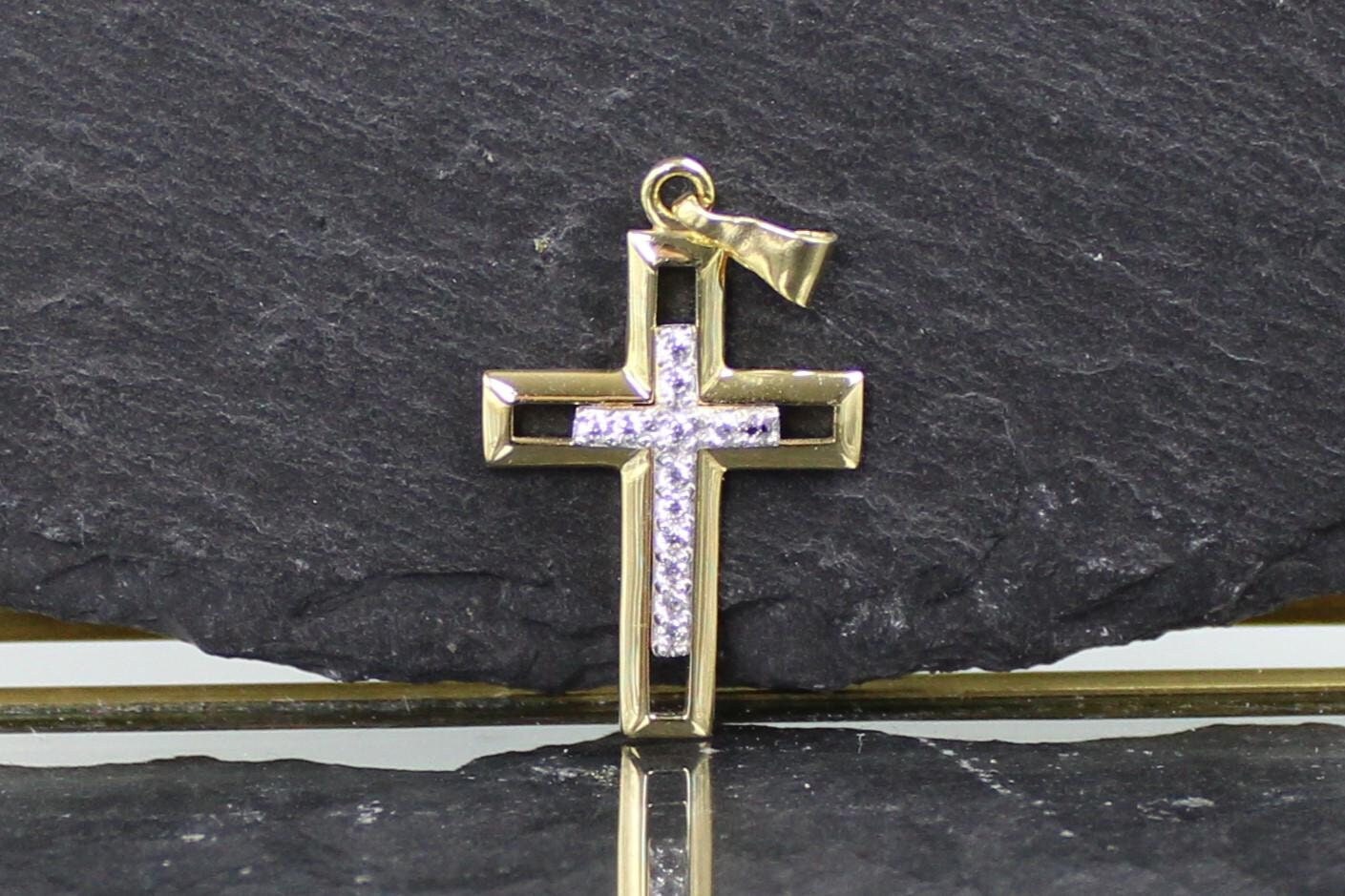 Kreuzanhänger, Goldanhänger, 333Er Gelbgold, 8 Karat | Cross Pendant, Gold 333 Yellow Gold, Carat Kreuzanhänger, Goldanhänger, 333Er Gelbgold, 8 Karat | Cross Pendant, Gold 333 Yellow Gold, Carat von RiedAntik