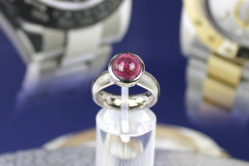 Massiver Rodolith-Silberring Aus 925Er Sterling Silber | Solid Rhodolite Silver Ring Made Of 925 Sterling Silver von RiedAntik