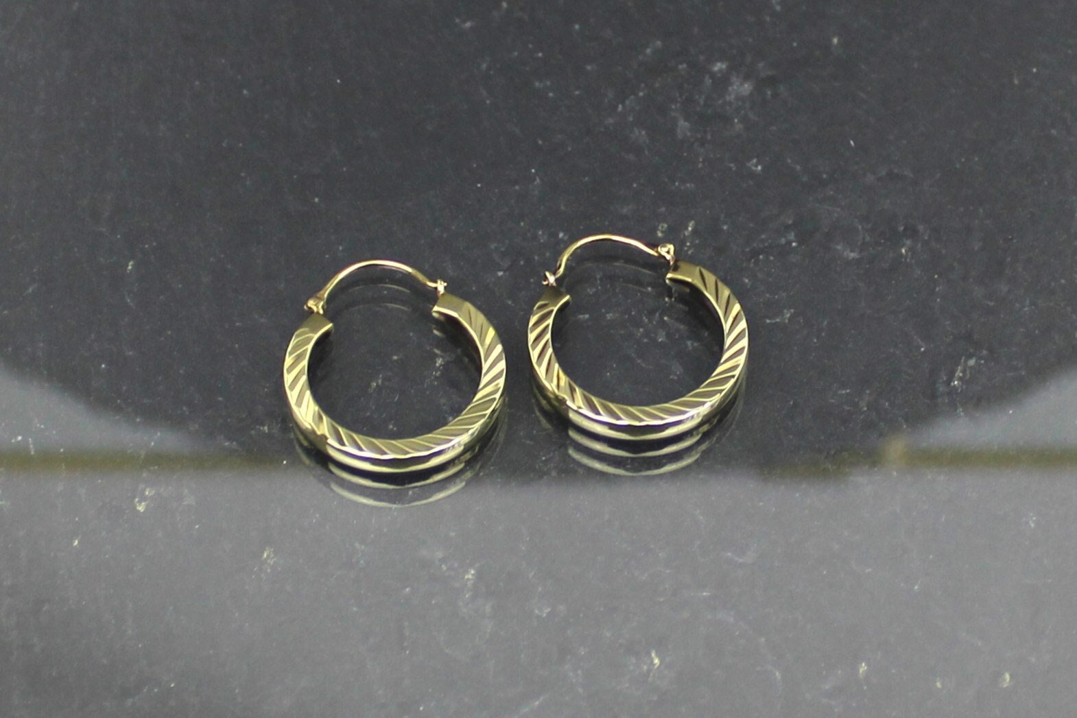 Ohrringe, Gold-Creolen Aus 585Er Gelbgold | Vintage Earrings, 14 Karat Gold von RiedAntik