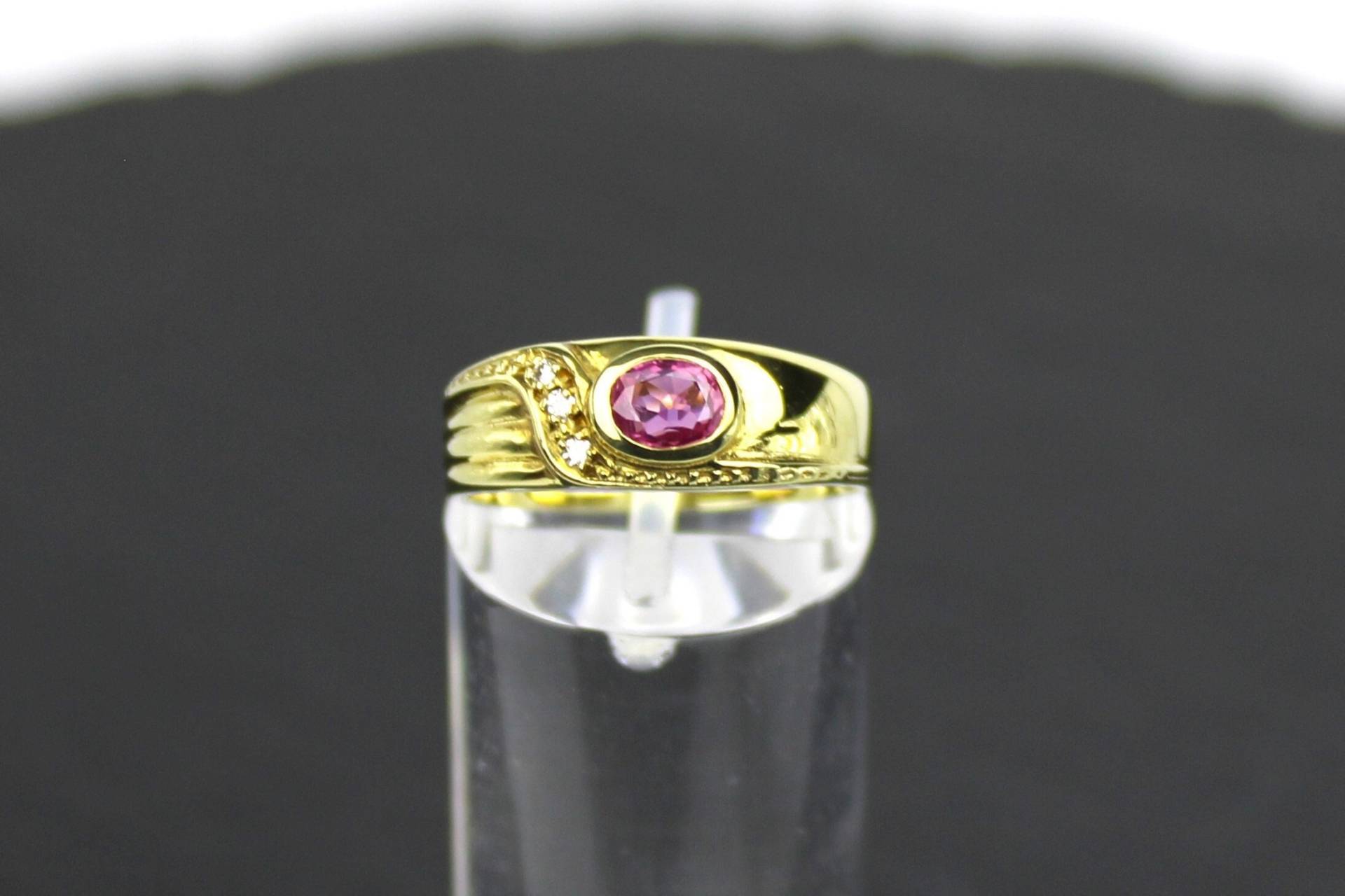 Rubin-Brillantring Aus 585Er Gelbgold, 14 Karat | Ruby Diamond Gold Ring, Gold von RiedAntik