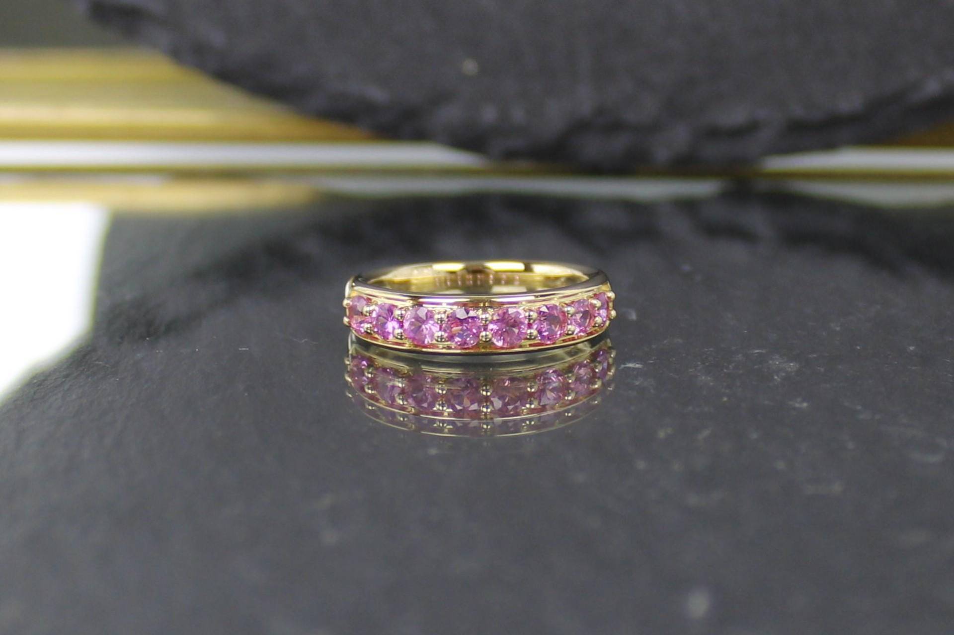 Saphir-Goldring, 375Er Gelbgold, 9 Karat, Padparadscha Saphir, Thailand | Pink Sapphire Gold Ring, 9K With Sapphire von RiedAntik