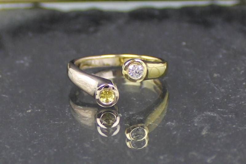 Toi Et Moi Bicolor Goldring Aus 750Er Gelb - Und Roségold | Toi Gold Ring Made Of 18K Yellow & Rose Gold von RiedAntik