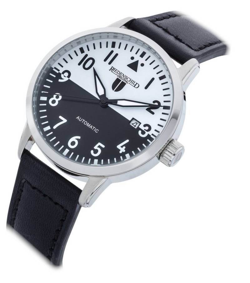 Riedenschild Automatikuhr RS7602-03 Fiegeruhr Lederband Schwarz 42 mm von Riedenschild