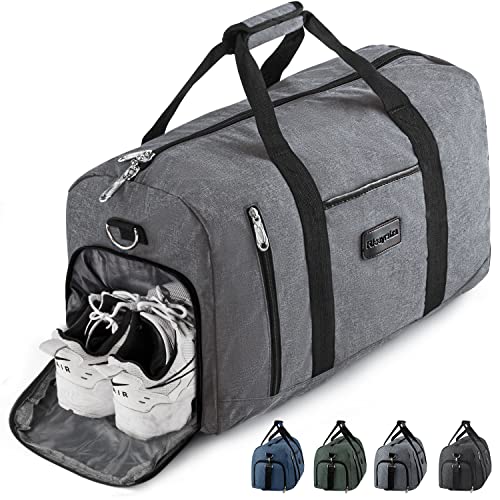 Rieeyrslza Sporttasche mit Schuhfach Reisetasche für Damen und Herren Große Wasserdicht Fitnesstasche Fitness Trainingstasche Handgepäck Tasche mit Schulterriemen (Grau o1) von Rieeyrslza