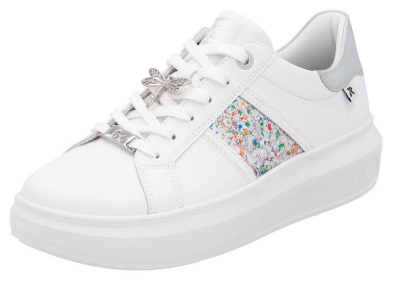 RIEKER Sport Plateausneaker mit stylischen Metallic-Details, Freizeitschuh, Halbschuh, Schnürschuh von RIEKER Sport