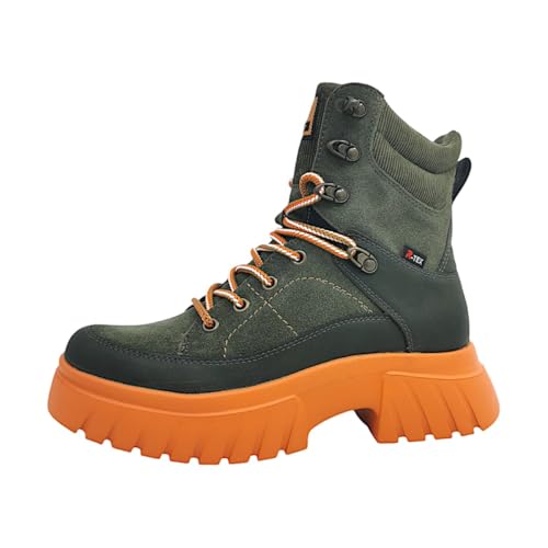 Rieker Evolution Damen Stiefeletten/Boots Farbe Grün Kombi Leder-Synthetik-Mix wasserfest, isolierend Größe 37 EU von Rieker Evolution