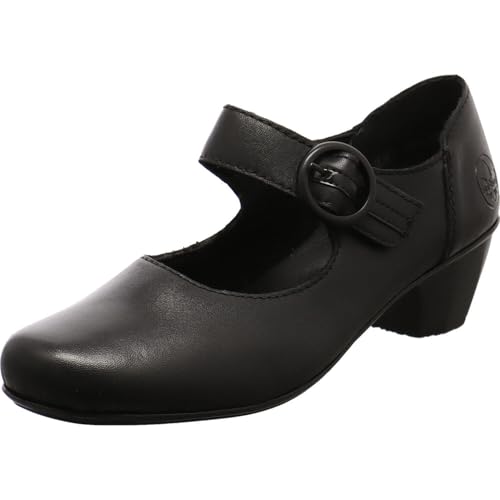 Damen Pumps in Schwarz von Rieker mit Klettverschluss im Mary Jane-Design. schwarz Gr. 39 von Rieker