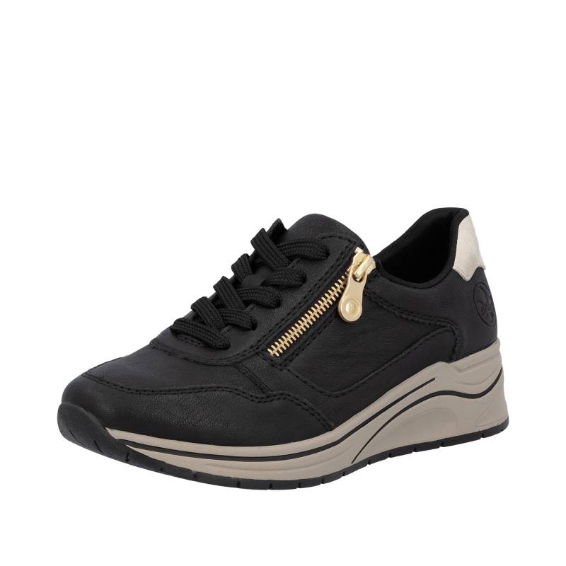 FSK Damen Halbschuhe schwarz/ginger-gold - Gr. - 37 von Rieker