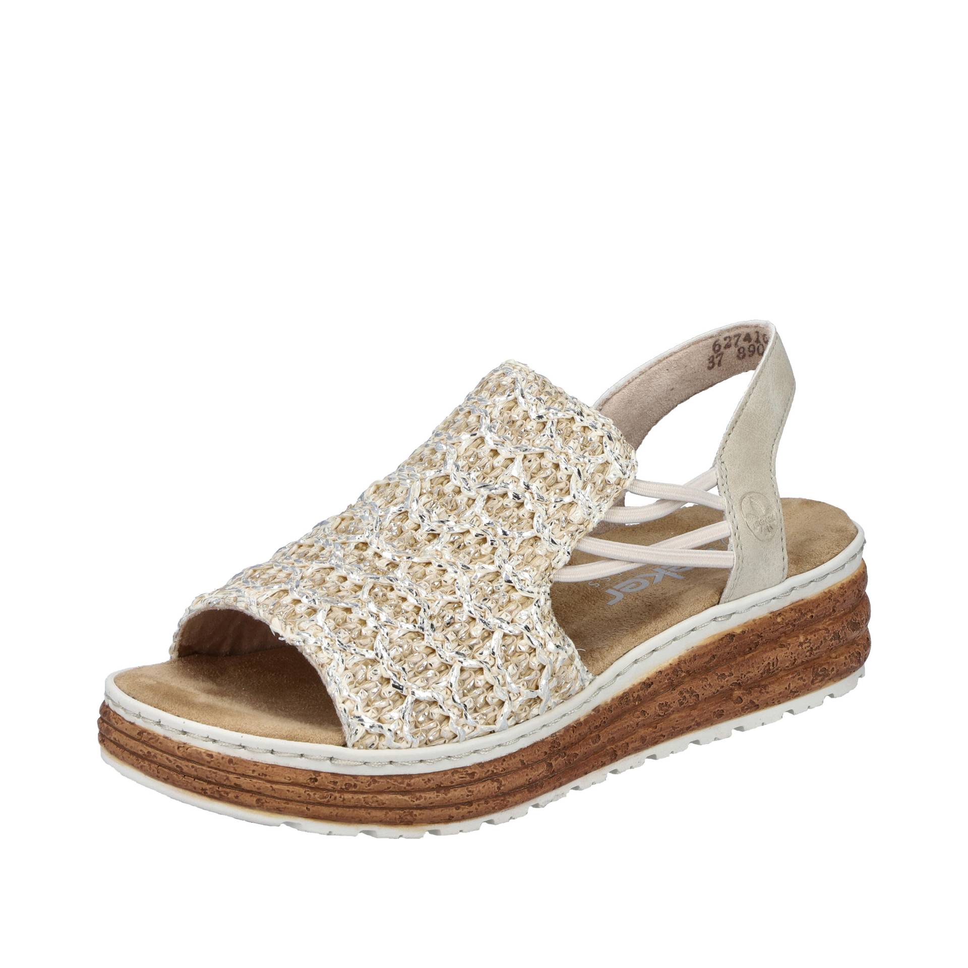 FSK Damen Sandalen beige-silber/cliff - Gr. - 36 von Rieker