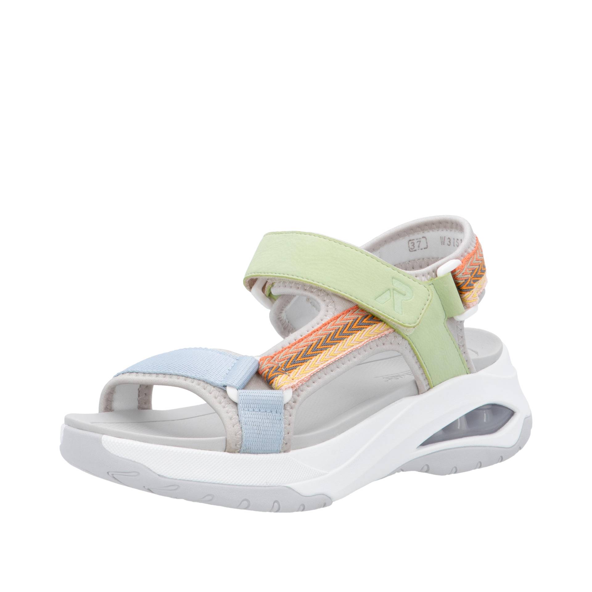 FSK Damen Sandalen perlcloud/ciel/orange-multi/lightmint - Gr. - 38 von Rieker